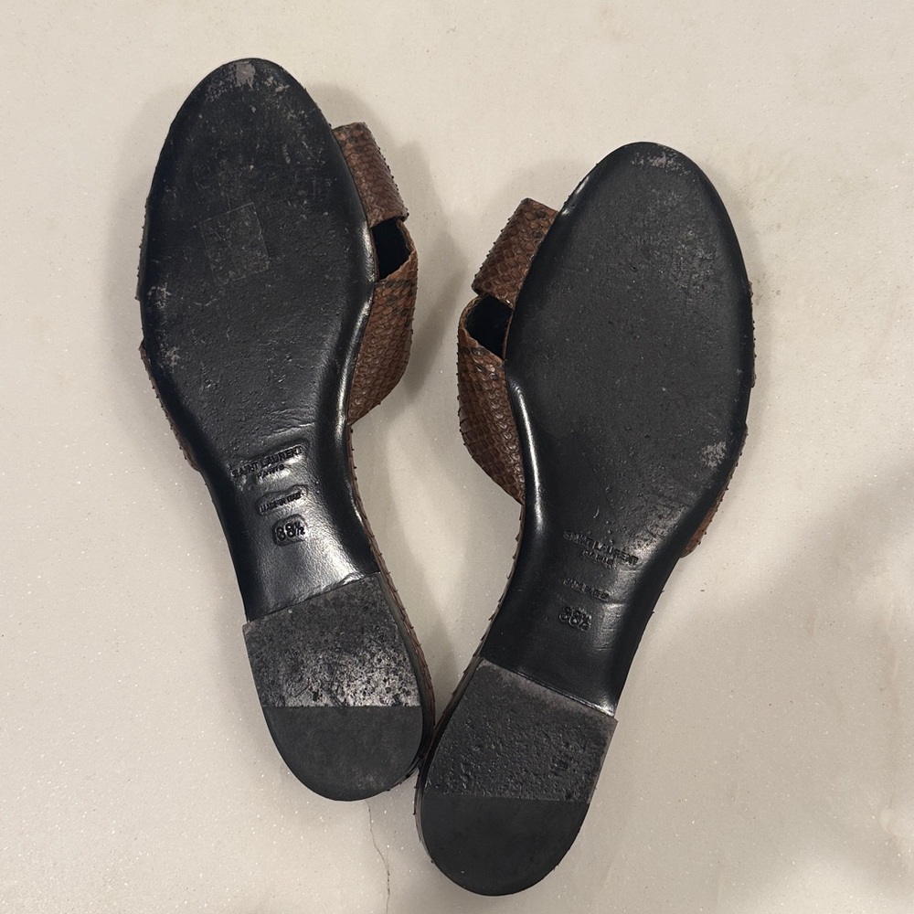 Authentic Yves Saint Laurent Bianca Knot Slides Python  Size 38.5 - Picture 3 of 5
